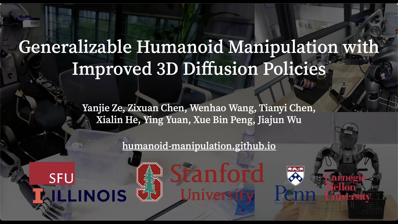 Generalizable Humanoid Manipulation with 3D Diffusion Policies — research overview